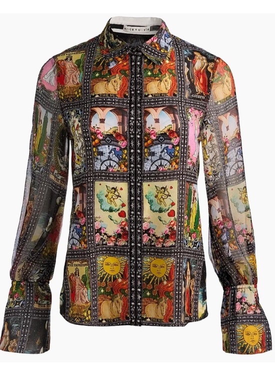 Alice + Olivia Tops - Alice + Olivia Wan Silk Blouse in Enchanted Tarot